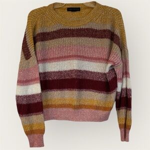 Sanctuary Multicolor Striped Crew Neck Sweater